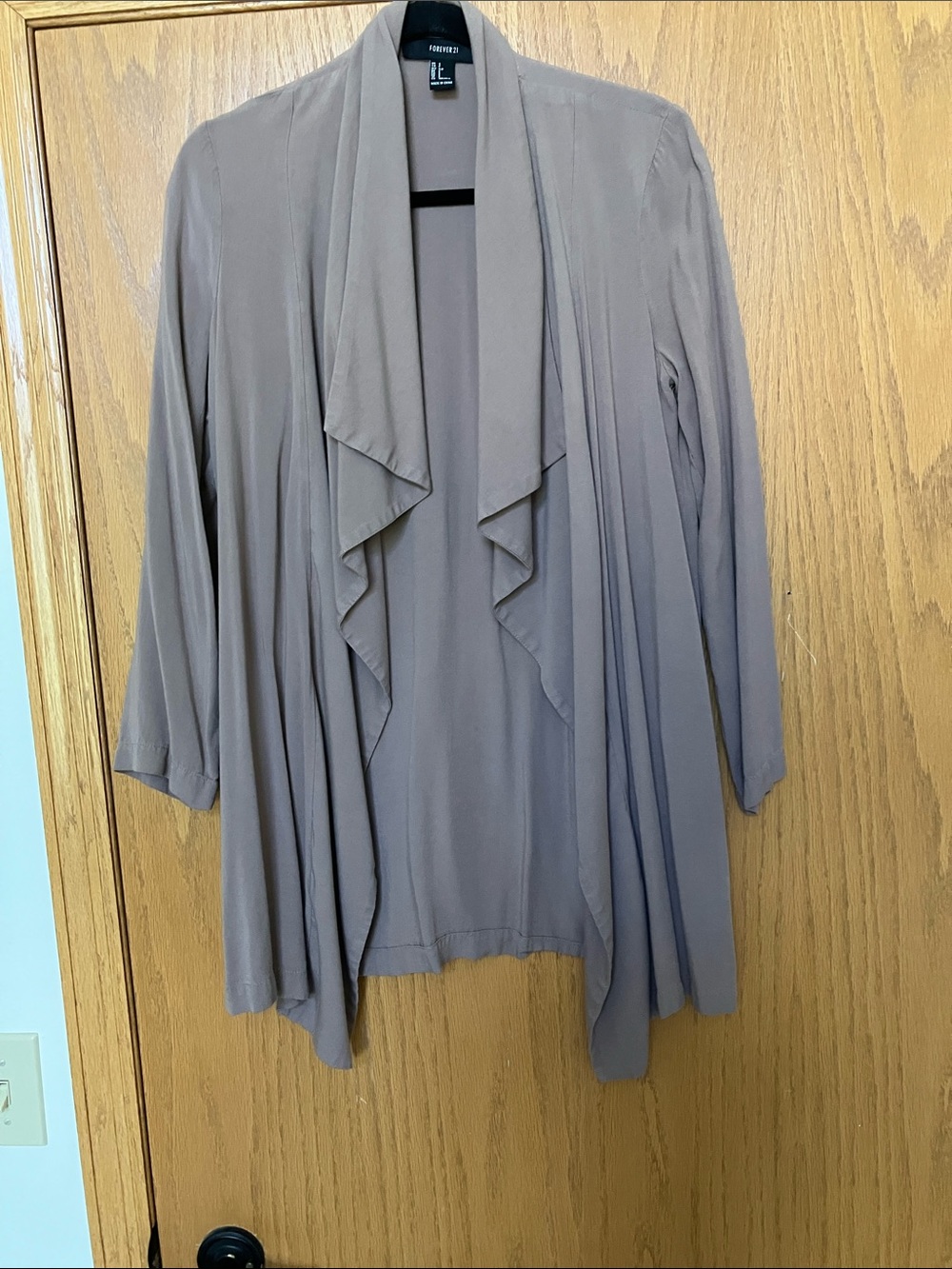 Olivia Rae Taupe Drape Front Maxi Dress with Black Skirt - Picture 4 of 5
